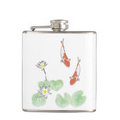 Koi Pond Vinyl Wrapped Flask Flachmann (Vorderseite)