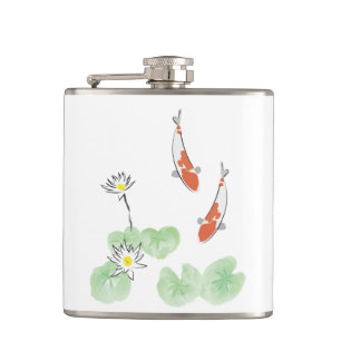 Koi Pond Vinyl Wrapped Flask Flachmann