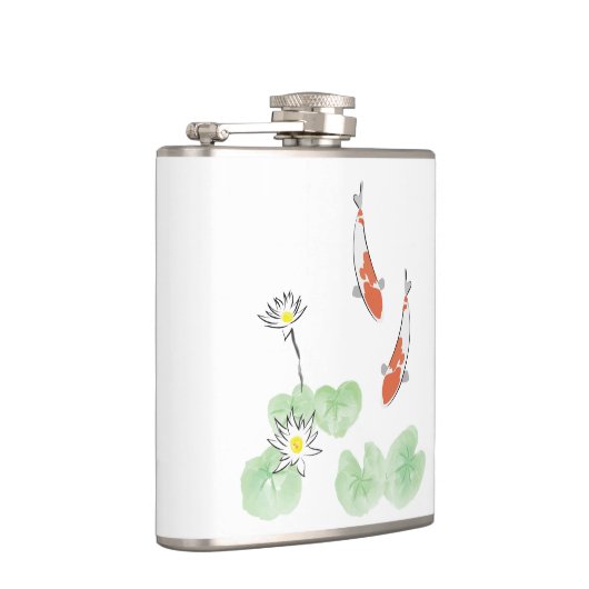 Koi Pond Vinyl Wrapped Flask Flachmann (Rechts)
