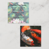 Koi Pond Water Feature Contractor Quadratische Visitenkarte (Vorne/Hinten)