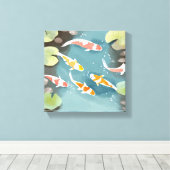 Koi Pond Watercolor | Schöne Fischmalerei Leinwanddruck (Insitu (Holzboden))