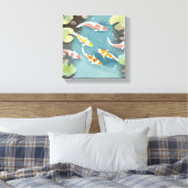 Koi Pond Watercolor | Schöne Fischmalerei Leinwanddruck (Insitu (Schlafzimmer))