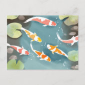 Koi Pond Watercolor | Schöne Fischmalerei Postkarte (Vorderseite)