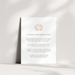 Koi Pond Wedding Guest Information Begleitkarte