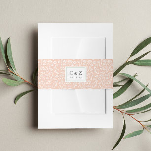 Koi Pond Wedding Monogram Einladungsbanderole