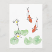 Koi Pond - weißer Hintergrund Postkarte (Vorderseite)