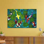 KOI POND Wrapped Canvas Print Leinwanddruck (Insitu (Wohnzimmer))