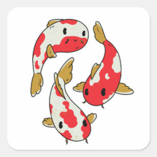Koi Quadratischer Aufkleber