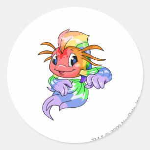 Koi Rainbow Runder Aufkleber