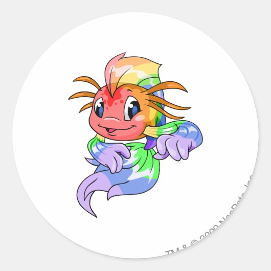 Koi Rainbow Runder Aufkleber (Vorderseite)