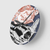 Koi (Red and Black) Runde Wanduhr (Winkel)