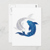Koi Regal Blue Ghost silver Postkarte (Vorne/Hinten)