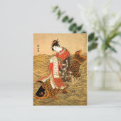 Koi Riding Postkarte (Stehend Vorderseite)