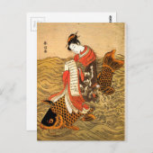 Koi Riding Postkarte (Vorne/Hinten)