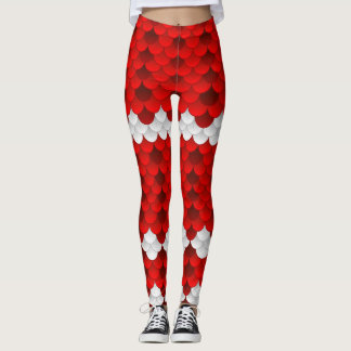 Koi (rot/Weiß) Meerjungfrau-Skala Leggings