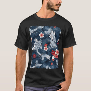 Koi-Sakura-Blüte in Blau T-Shirt