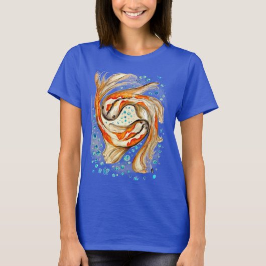 Koi Schwimmen T-Shirt (Vorderseite)