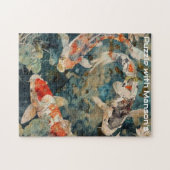 Koi Serenity Tranquil Koi Fischteich personalisier Puzzle (Horizontal)