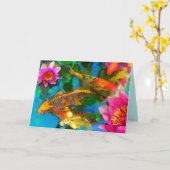 Koi-Spiel, Koi-Grußkarten Karte (Gelbe Blume)