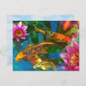 koi Spiel, poscard Postkarte (Vorne/Hinten)