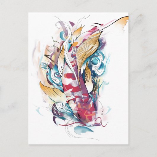 Koi spielen postkarte (Vorderseite)