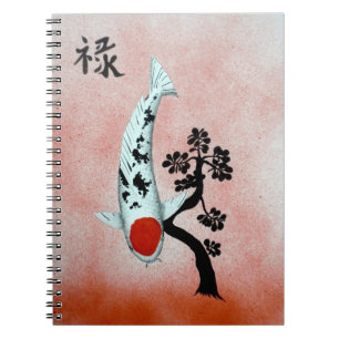 Koi Tancho chinesischer Jadewohlstand Notizblock