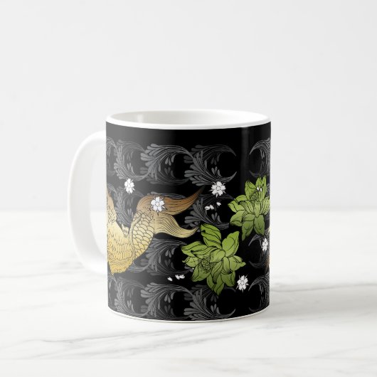 Koi Tasse schwarz (Vorderseite Links)