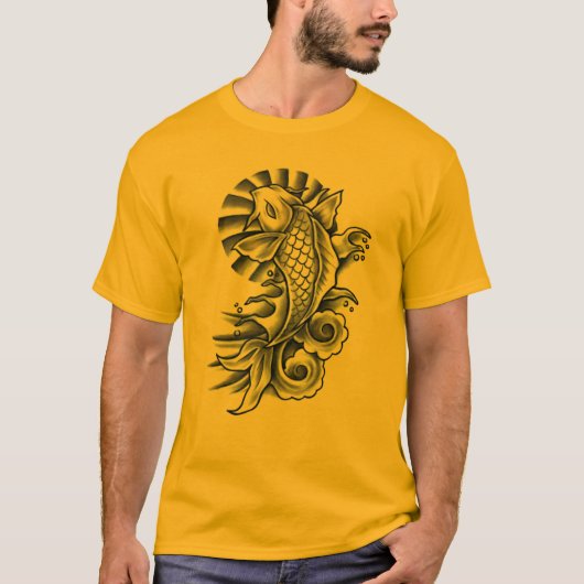 Koi Tätowierungs-inspiriertes T-Shirt (Vorderseite)