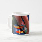 Koi Tätowierungs-Lilien-Teich-Tasse links Kaffeetasse (Vorderseite Links)