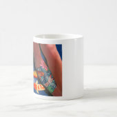 Koi Tätowierungs-Lilien-Teich-Tasse links Kaffeetasse (Mittel)