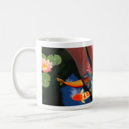Koi Tätowierungs-Lilien-Teich-Tasse links Kaffeetasse