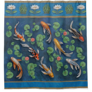 Koi Teich Duschvorhang