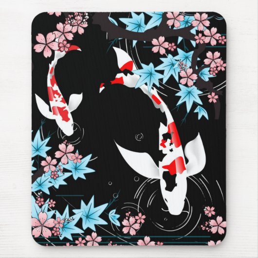 Koi Teich - Frühling - Japaner-Entwurf Mousepad (Vorne)