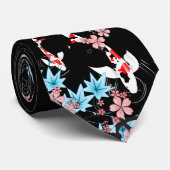 Koi Teich - Frühling - Japaner-Entwurfs-Krawatte Krawatte (Gerollt)