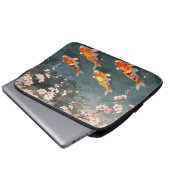 Koi-Teich Kirschblüten Serenität Laptopschutzhülle (Vorne Knopf)