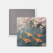 Koi-Teich Kirschblüten Serenität Magnet (Vorderseite/Rückseite)