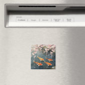 Koi-Teich Kirschblüten Serenität Magnet (In Situ (Geschirrspüler))