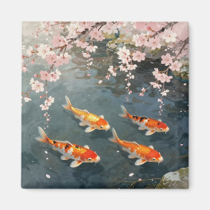 Koi-Teich Kirschblüten Serenität Magnet