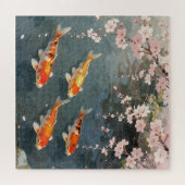 Koi-Teich Kirschblüten Serenität Puzzle (Horizontal)