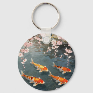 Koi-Teich Kirschblüten Serenität Schlüsselanhänger