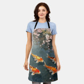 Koi-Teich Kirschblüten Serenität Schürze (Getragen)