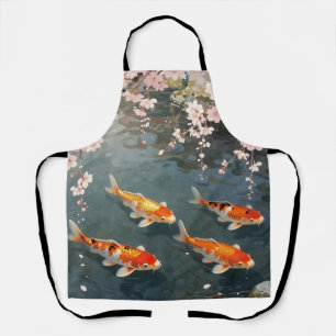 Koi-Teich Kirschblüten Serenität Schürze