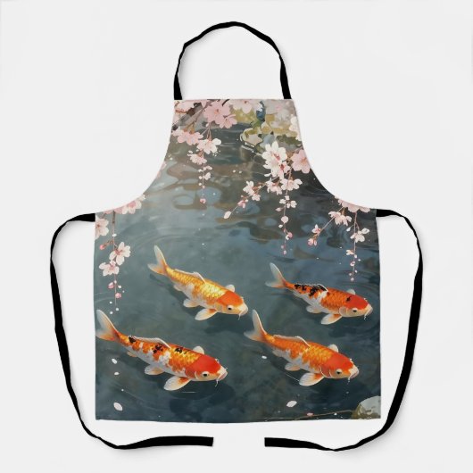 Koi-Teich Kirschblüten Serenität Schürze (Vorderseite)