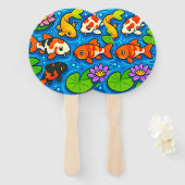 Koi-Teich-Kunst Fächer (Vorne und Hinten)