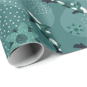 Koi-Teich-Monochrome aquamarin Geschenkpapier (Rolleneckpunkt)