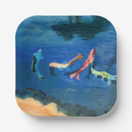 Koi-Teich Pappteller