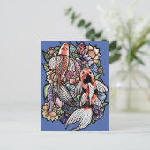 Koi-Teich Postkarte (Stehend Vorderseite)
