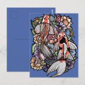 Koi-Teich Postkarte (Vorne/Hinten)