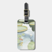 Koi-Teich-Reflektion mit Fisch und Lilien Gepäckanhänger (Vorderseite vertikal)