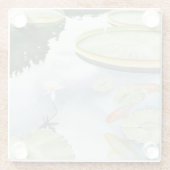 Koi-Teich-Reflektion mit Fisch und Lilien Glasuntersetzer (Rückseite)